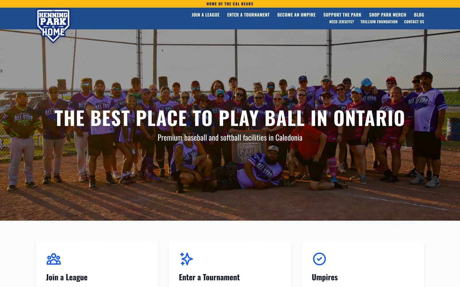 Henning Park website built by Blacktie Collaborative