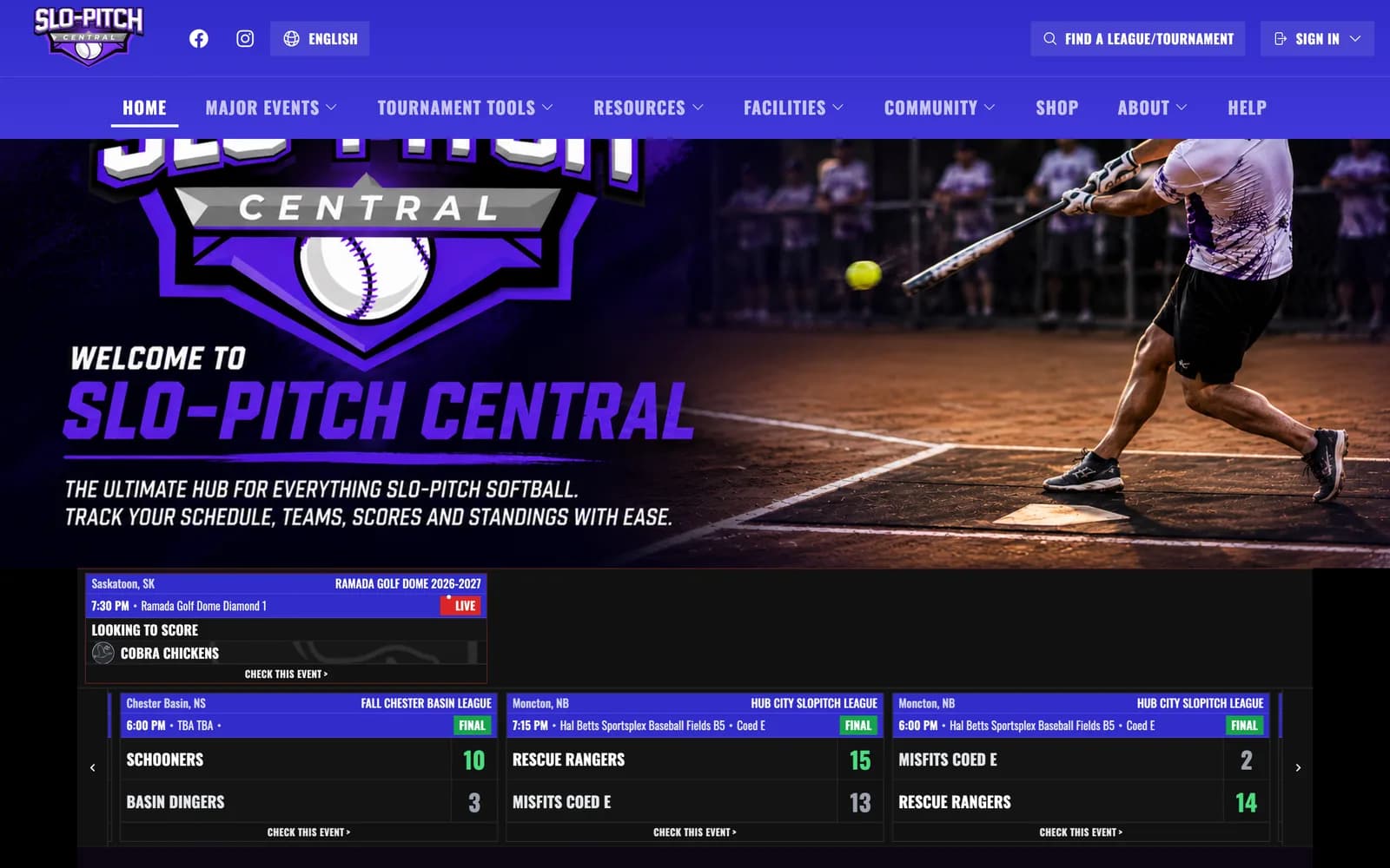 Slo-Pitch Central league management platform built by Blacktie Collaborative