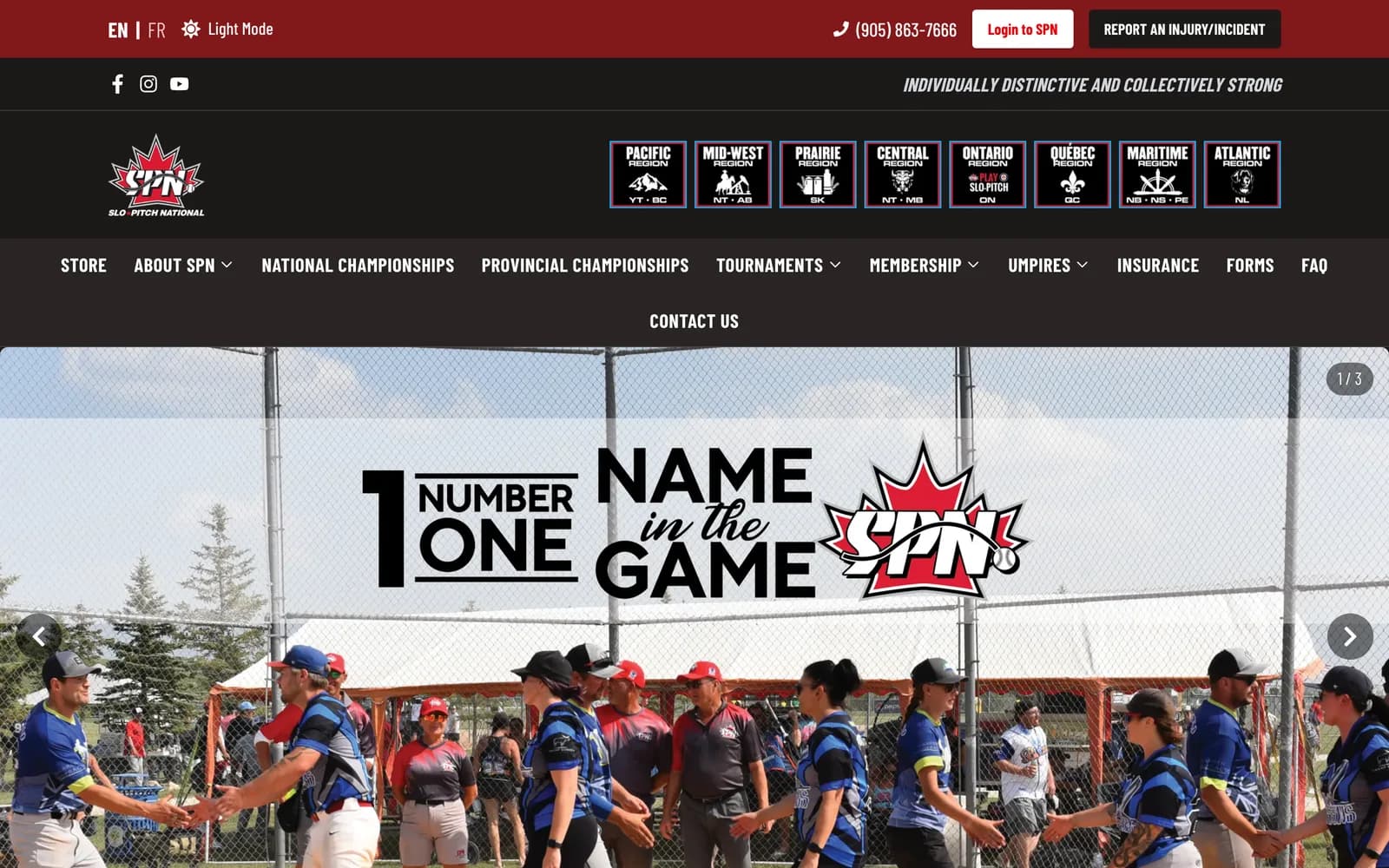 Slo-Pitch National league platform built by Blacktie Collaborative