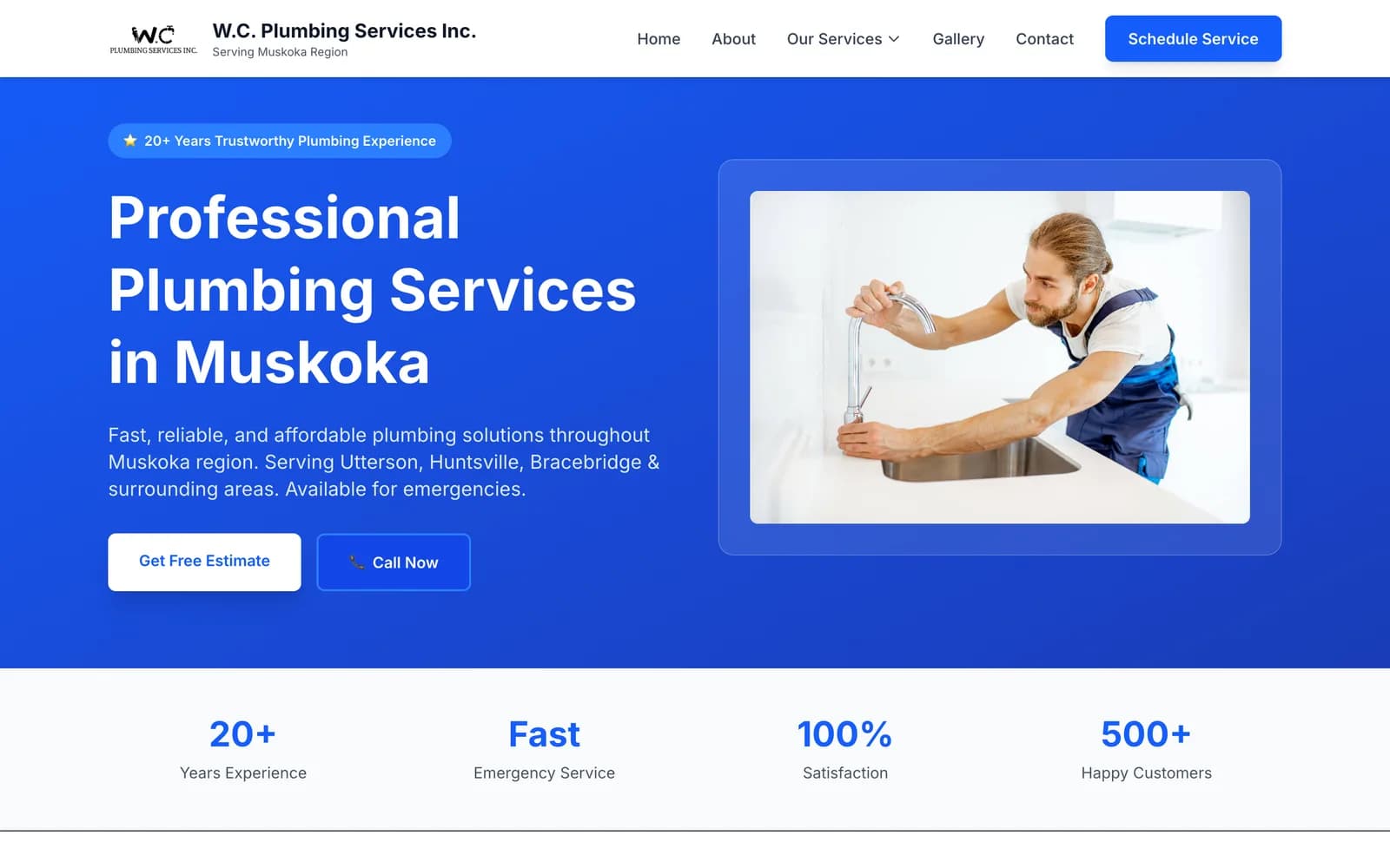 WC Plumbing Services website built by Blacktie Collaborative