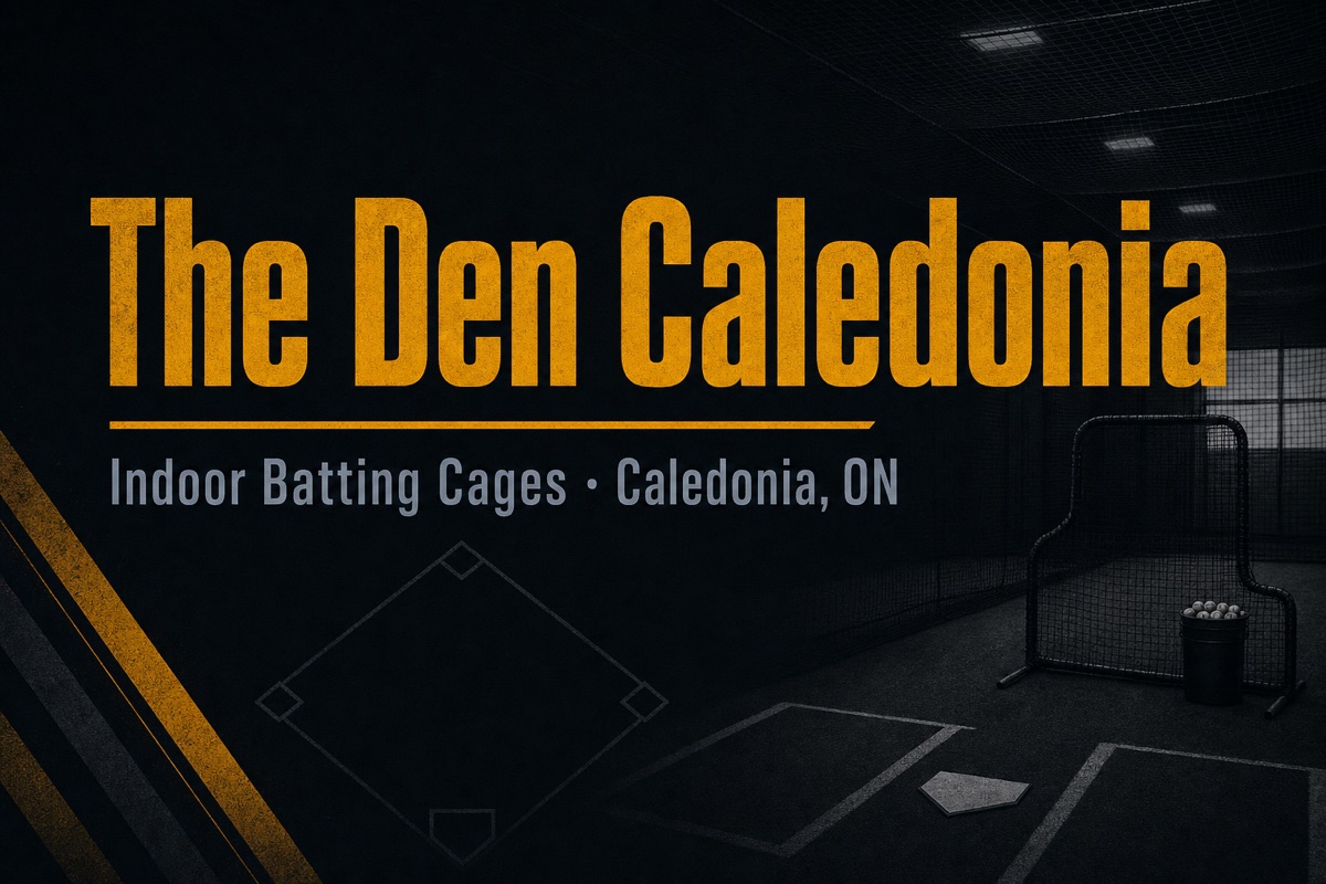 The Den Caledonia indoor batting cages — facility website built by Blacktie Collaborative